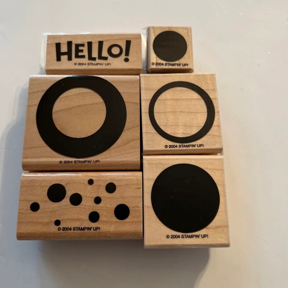 Stamping’ Up! - Simply Circles- Wood Mount Set of 6.